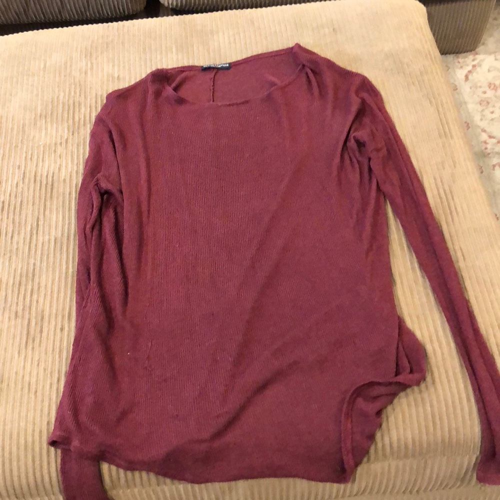 maroon brandy melville long sleeve knit sweater